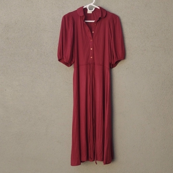Vintage Jody T of California Burgundy Midi Dress - Picture 1 of 10